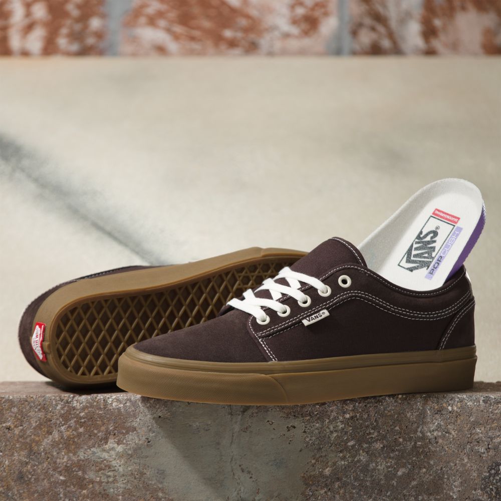 Dámské Skate Boty Vans Semišové Gum Chukka Low Čokolády | UK2594708