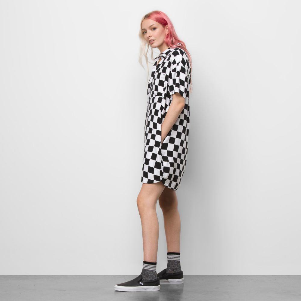 Dámské Sukně Vans Wavy Check Černé | FK7619280