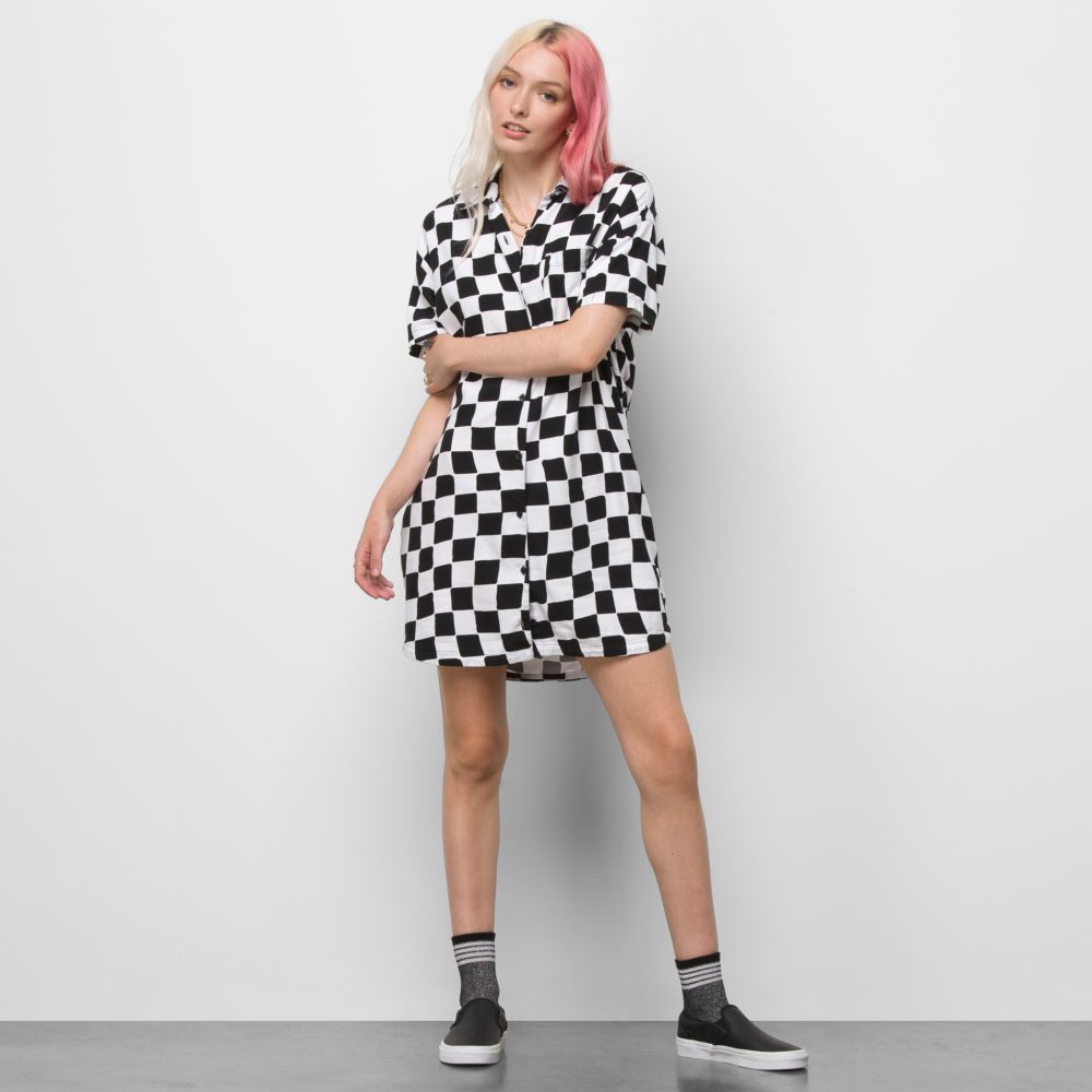 Dámské Sukně Vans Wavy Check Černé | FK7619280