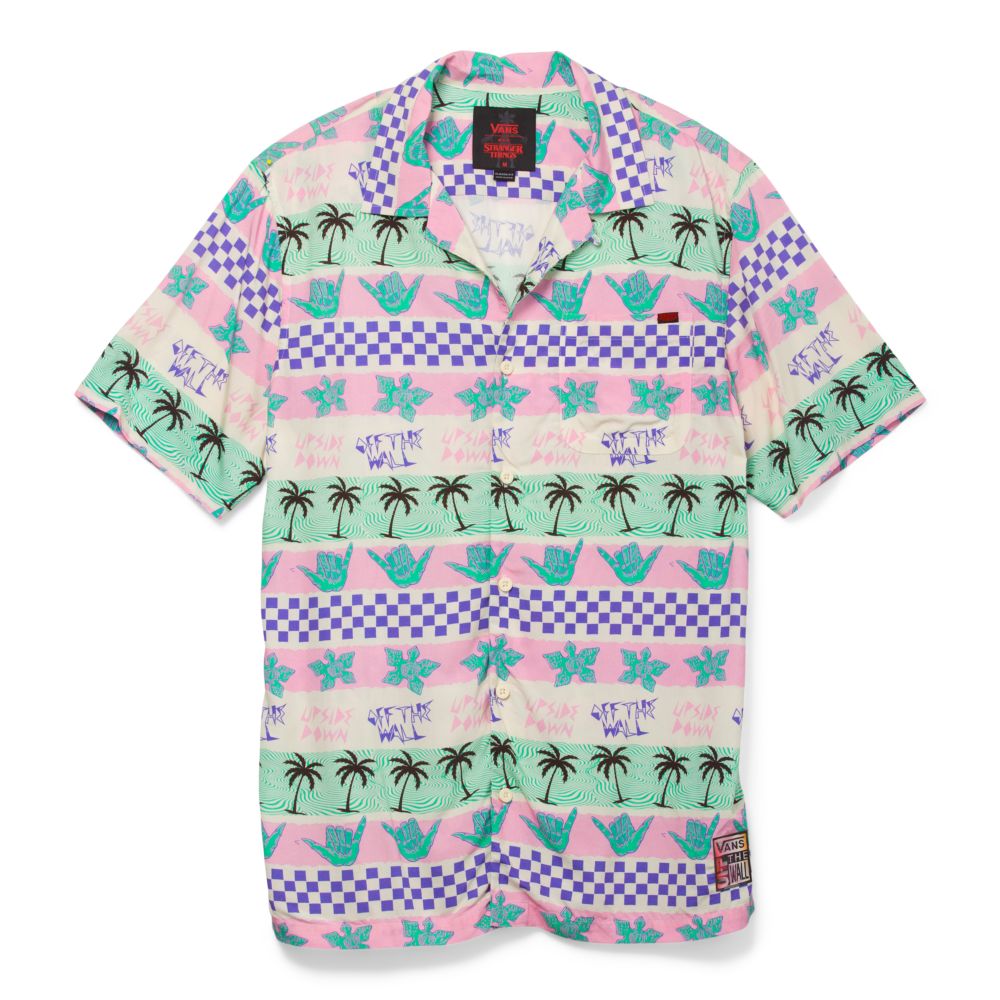 Dámské Topy Vans Stranger Things California Stripe Buttondown Růžové | ZM6851940