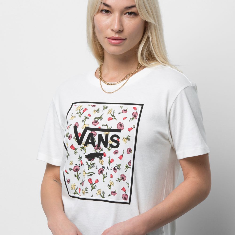 Dámské Tričko Vans Poppy Box Relaxed Crew Viacfarebný | PJ4860239