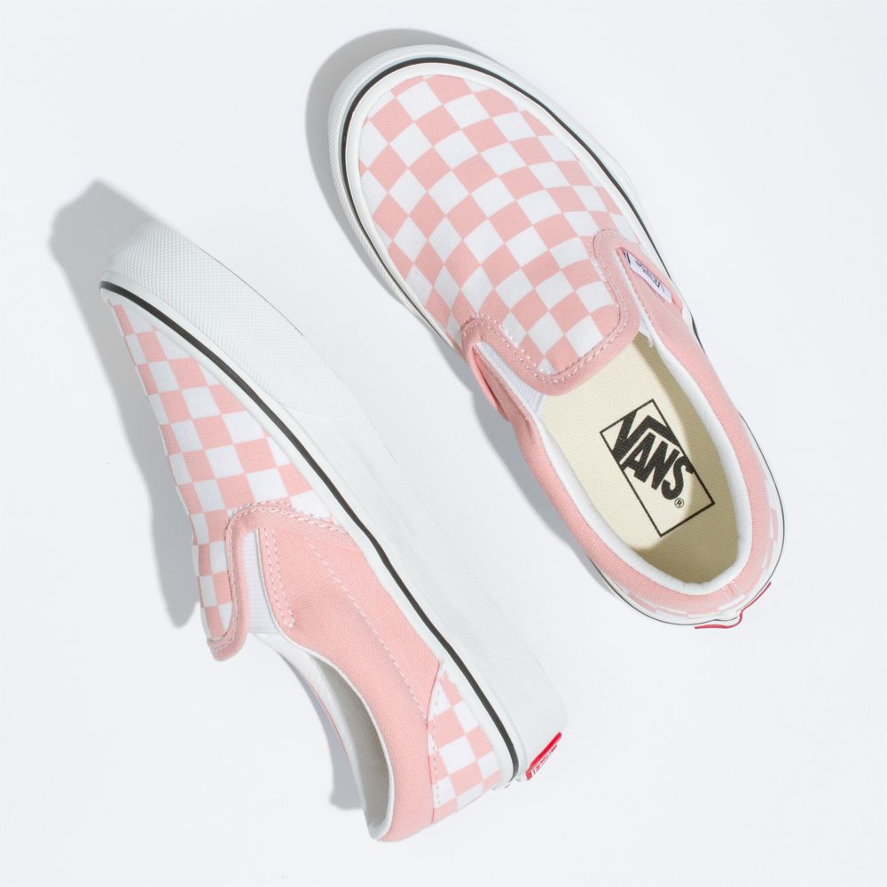 Dětské Classic Vans Checkerboard Classic Růžové Bílé | PS7108349