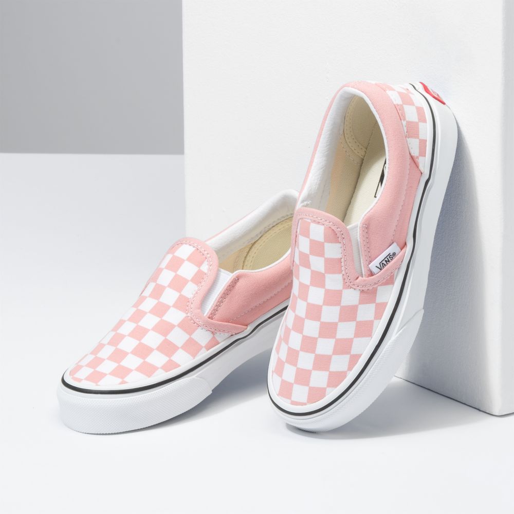 Dětské Classic Vans Checkerboard Classic Růžové Bílé | PS7108349