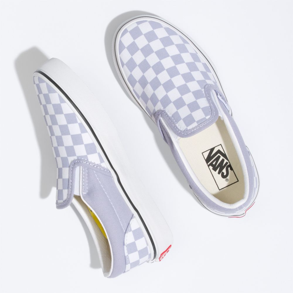 Dětské Classic Vans Checkerboard Classic Levandule Bílé | TZ5936240