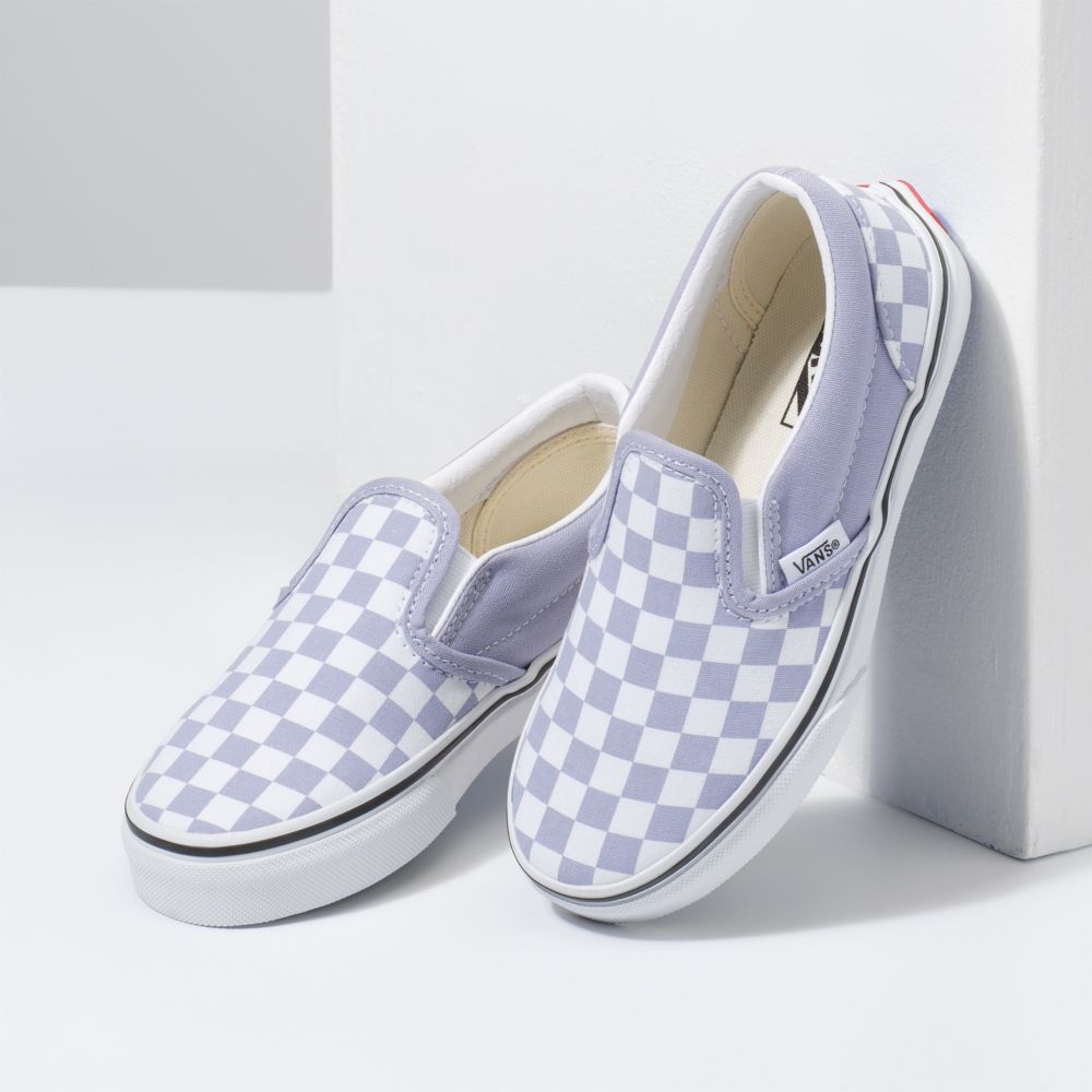 Dětské Classic Vans Checkerboard Classic Levandule Bílé | TZ5936240