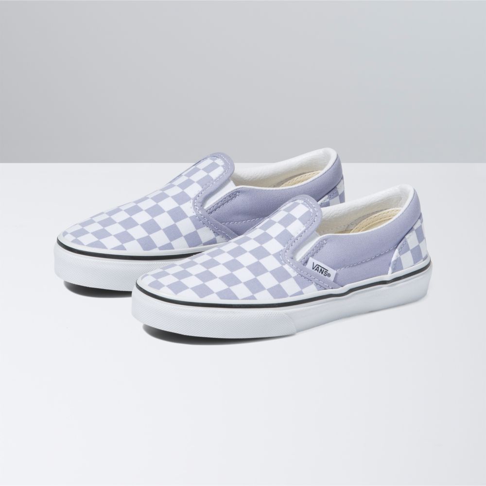 Dětské Classic Vans Checkerboard Classic Levandule Bílé | TZ5936240