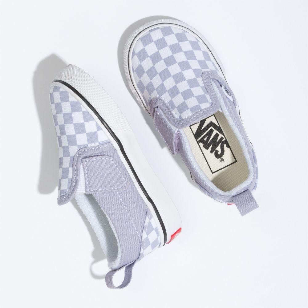 Dětské Classic Vans Checkerboard V Levandule Bílé | NF1563829