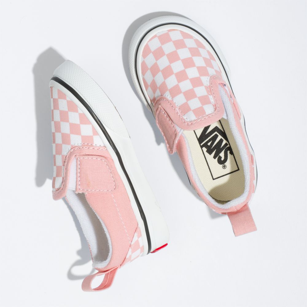 Dětské Classic Vans Checkerboard V Růžové Bílé | JR7453892