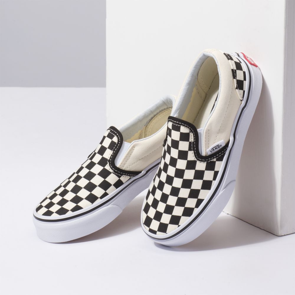 Dětské Classic Vans Checkerboard Černé Bílé | BT7492036