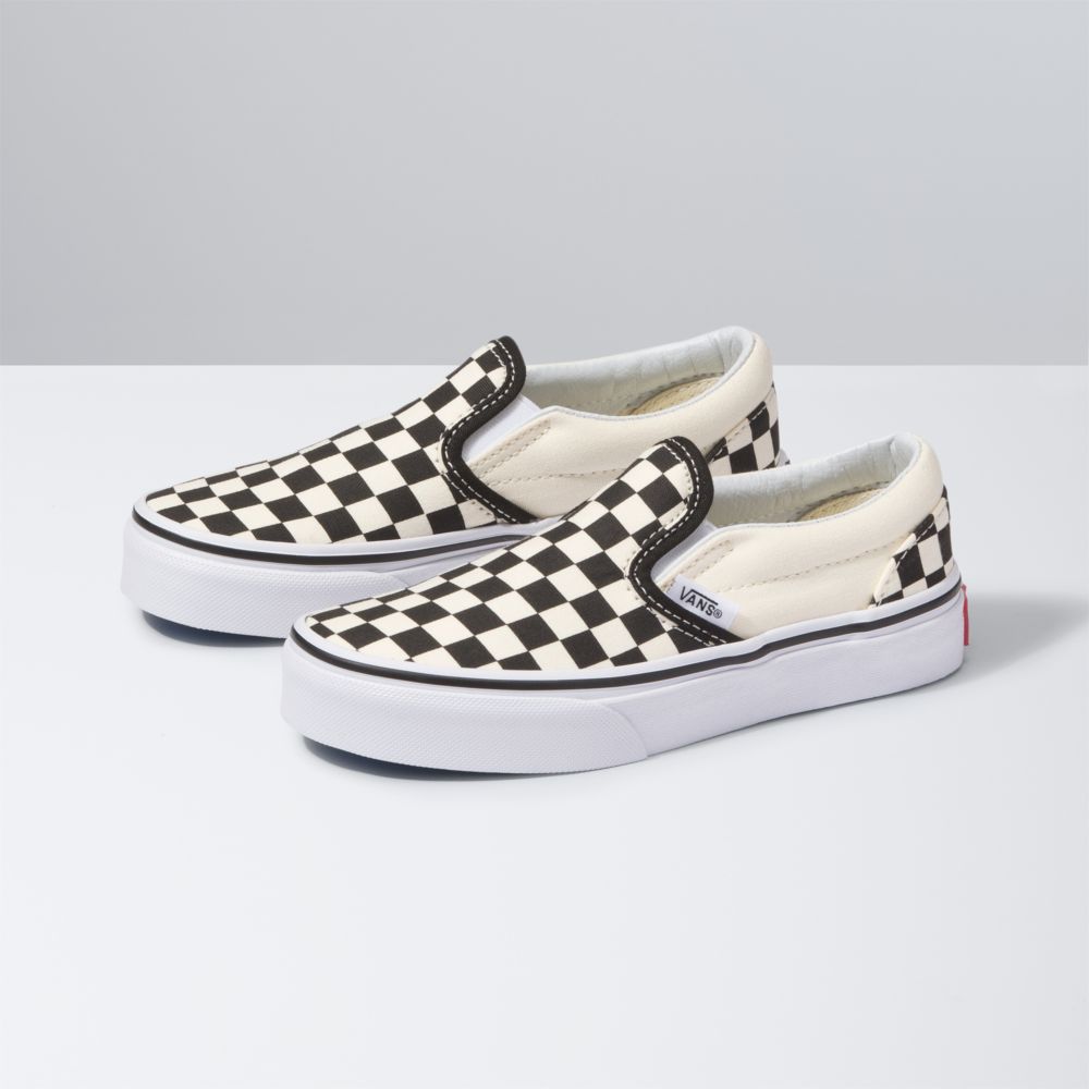 Dětské Classic Vans Checkerboard Černé Bílé | BT7492036