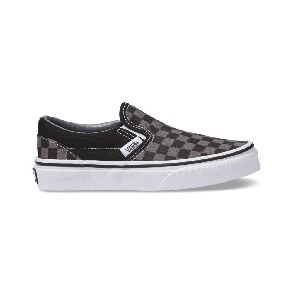 Dětské Classic Vans Checkerboard Černé Blankyt Šedé | IO1294576