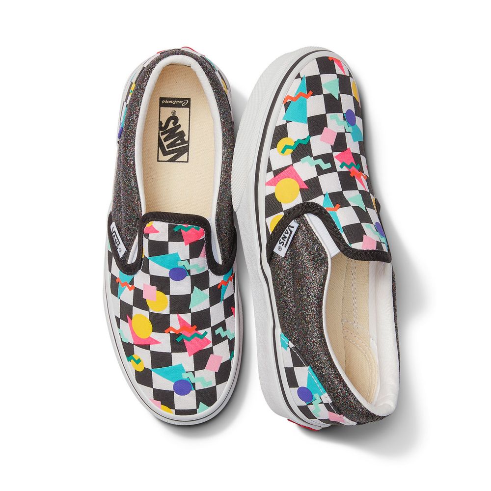 Dětské Classic Vans Customs Geometric Checkerboard Viacfarebný | XW4586193