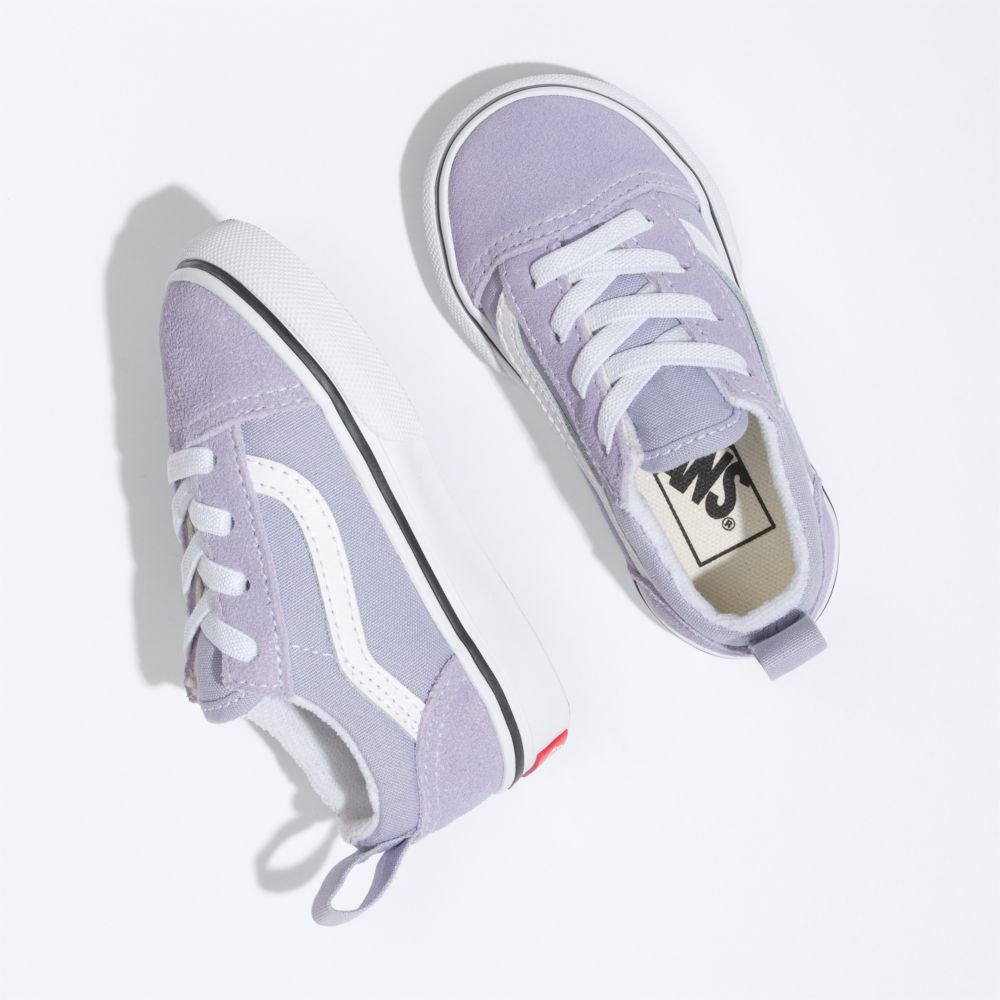 Dětské Classic Vans Old Skool Elastic Krajkové Levandule Bílé | LU9367124