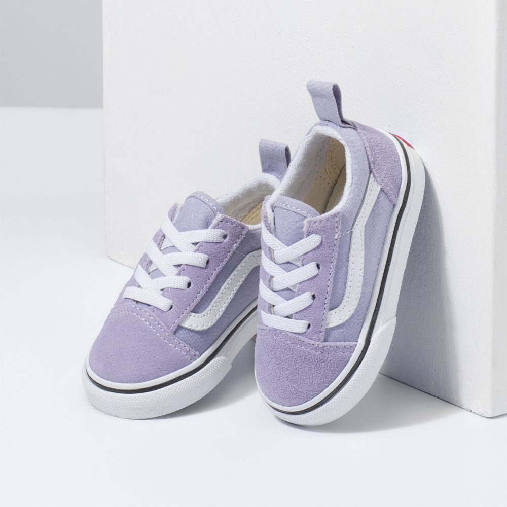 Dětské Classic Vans Old Skool Elastic Krajkové Levandule Bílé | LU9367124