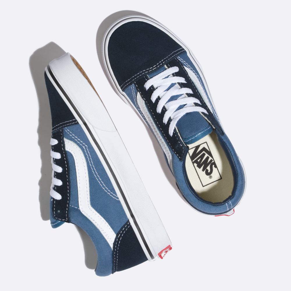 Dětské Classic Vans Old Skool Tmavě Blankyt Bílé | JS3651978