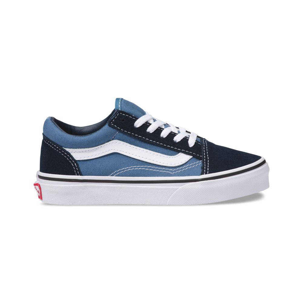 Dětské Classic Vans Old Skool Tmavě Blankyt Bílé | JS3651978