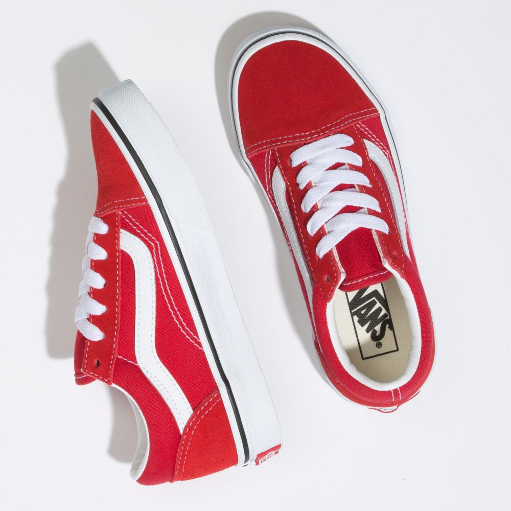 Dětské Classic Vans Old Skool Červené Bílé | QH4897652