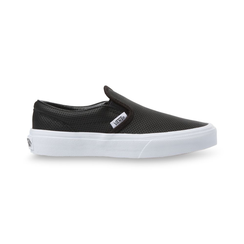 Dětské Classic Vans Perf Læder Černé | YO5268904