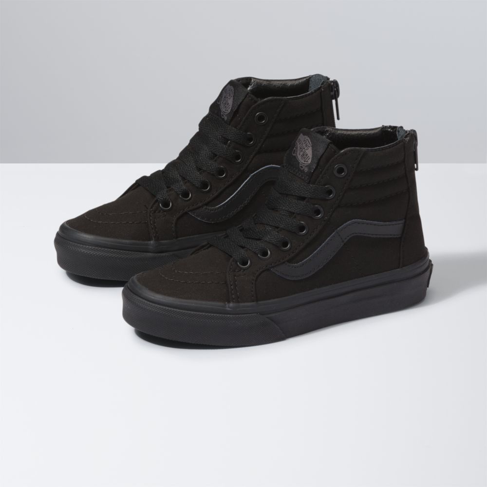 Dětské Classic Vans Pop Check Sk8-Hi Zip Černé Černé | TV2976180