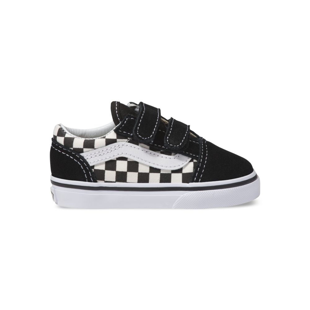 Dětské Classic Vans Primary Check Old Skool V Černé Bílé | CE5890431