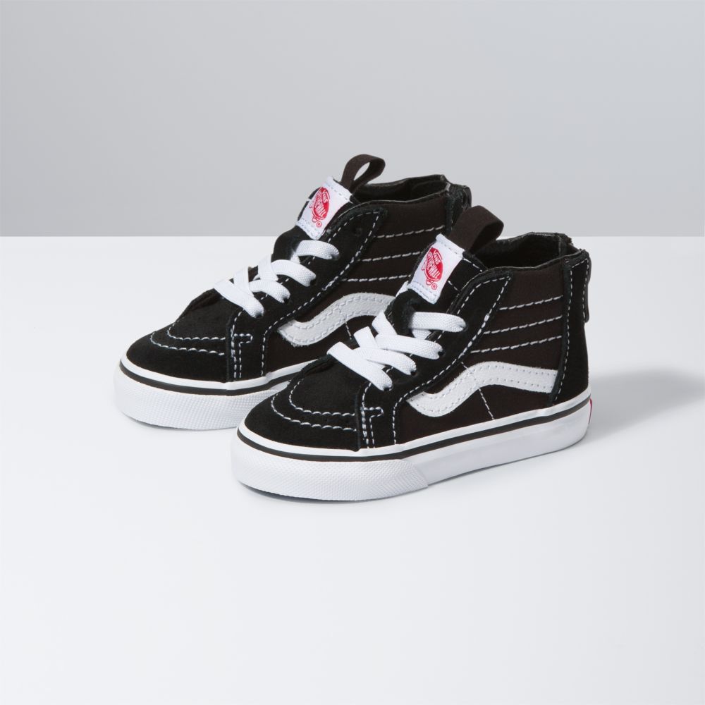 Dětské Classic Vans Sk8-Hi Zip Černé Bílé | YK6574981