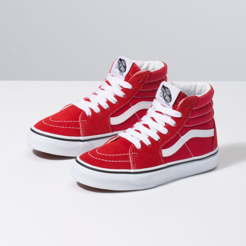 Dětské Classic Vans Sk8-Hi Červené Bílé | DT0247391