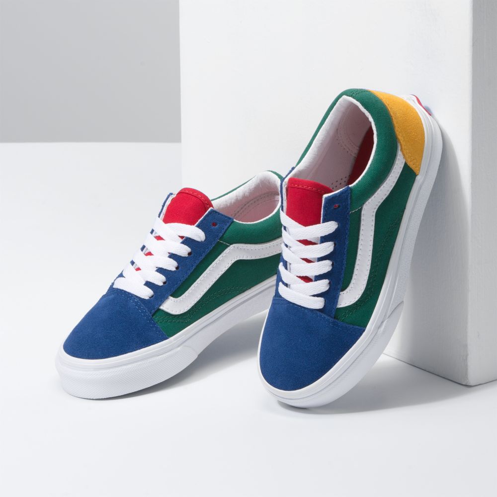 Dětské Classic Vans Yacht Club Old Skool Blankyt Zelene Žluté | AJ1406275