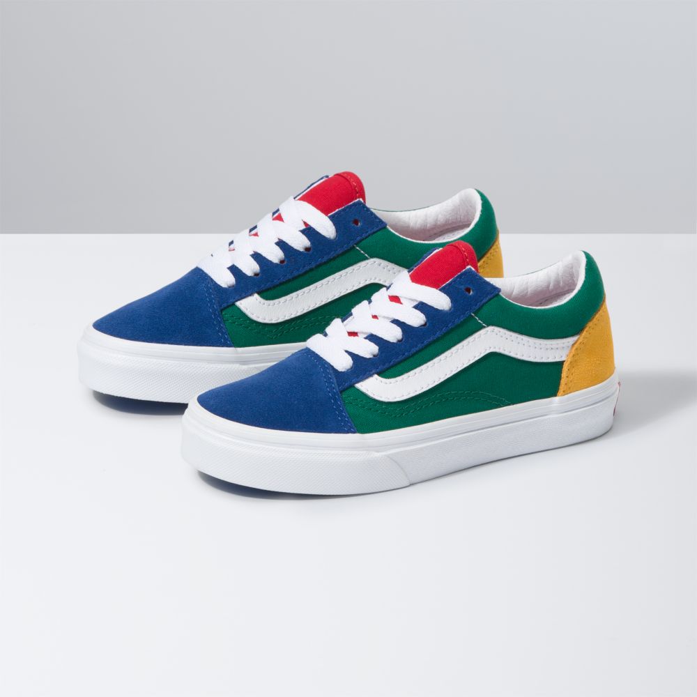 Dětské Classic Vans Yacht Club Old Skool Blankyt Zelene Žluté | AJ1406275