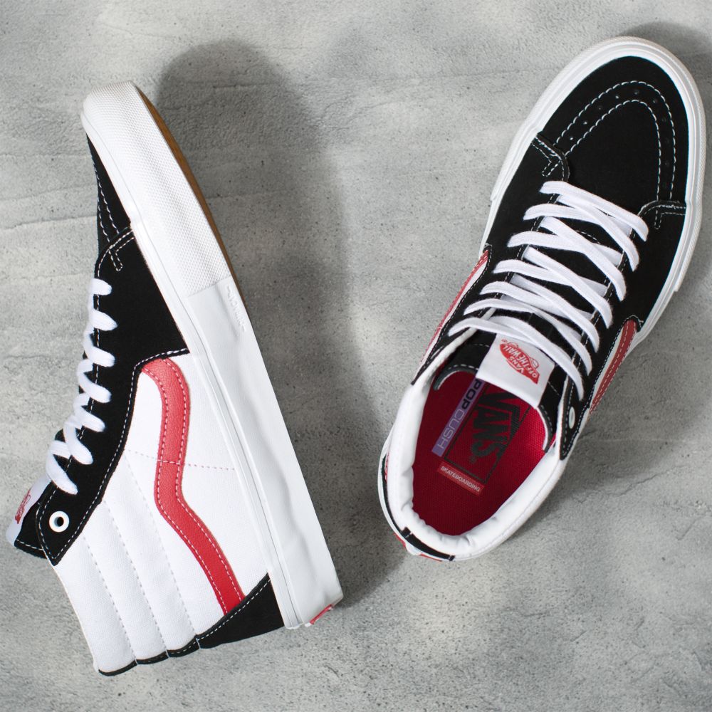 Pánské Classic Vans Atletické Sk8-Hi Černé Červené | GX5783460