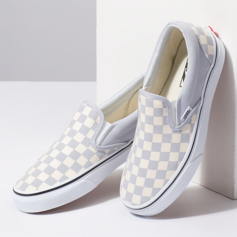 Pánské Classic Vans Checkerboard Šedé Bílé | BD5104392