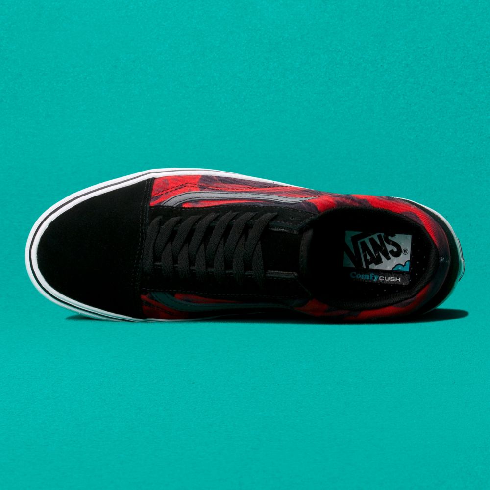 Pánské Classic Vans ComfyCush Old Skool Černé Červené | RK8173904