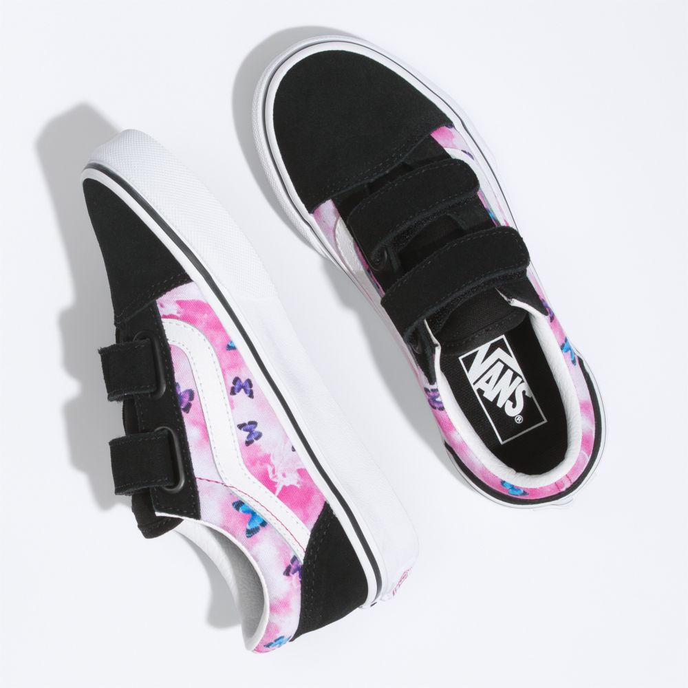 Pánské Classic Vans Old Skool V Butterfly Dream Fuchsie Červené Bílé | YQ0385246