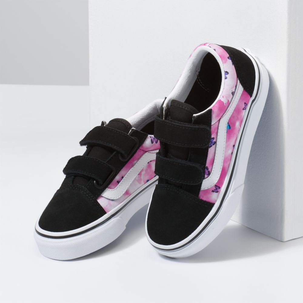 Pánské Classic Vans Old Skool V Butterfly Dream Fuchsie Červené Bílé | YQ0385246