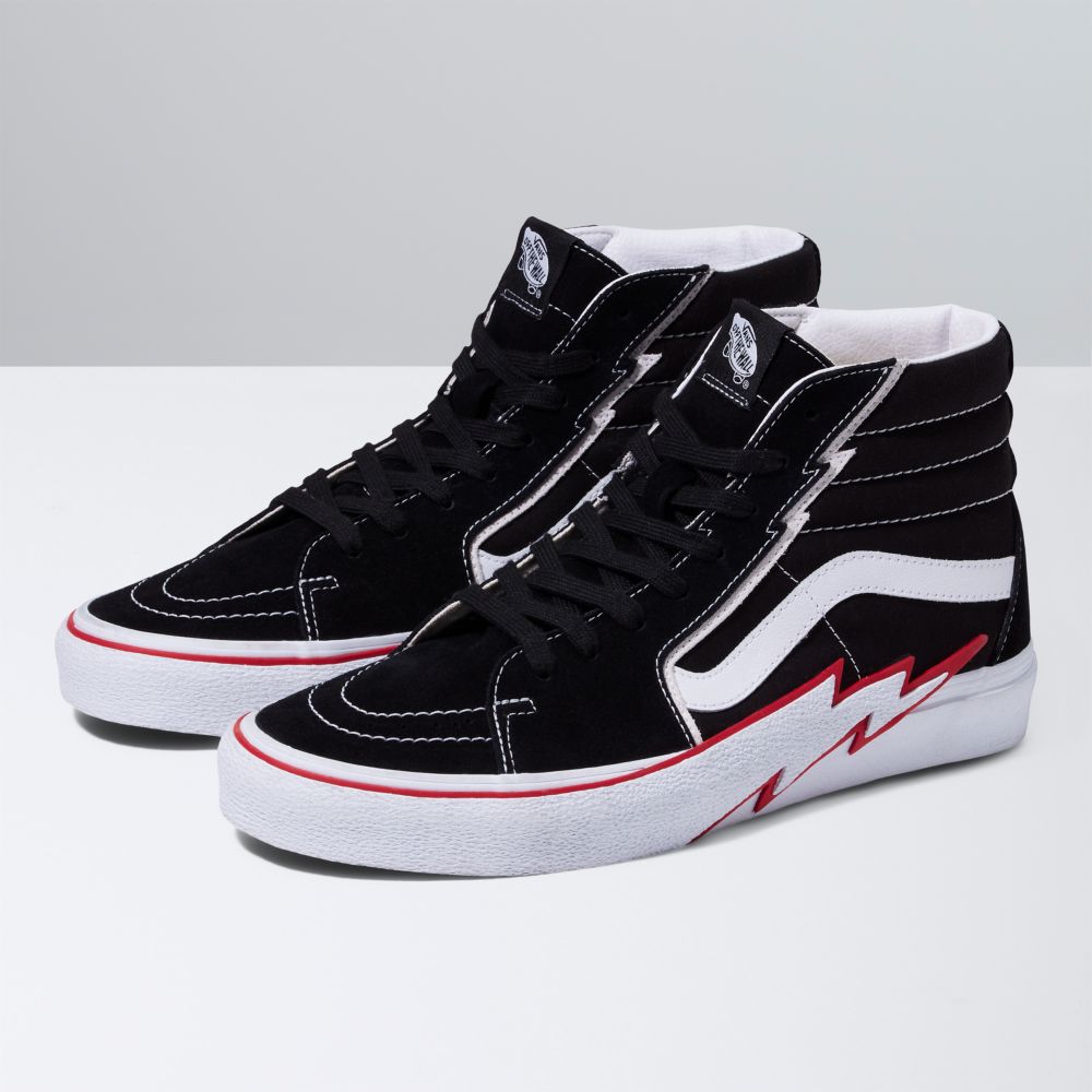 Pánské Classic Vans Sk8-Hi Bolt Černé Červené | IY8746910