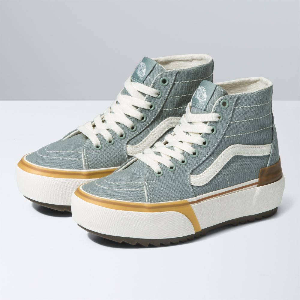 Pánské Classic Vans Sk8-Hi Tapered Stacked Zelene | KD0472931