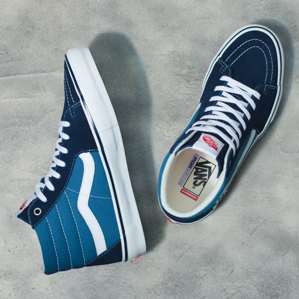 Pánské Classic Vans Sk8-Hi Tmavě Blankyt Bílé | QD7350829