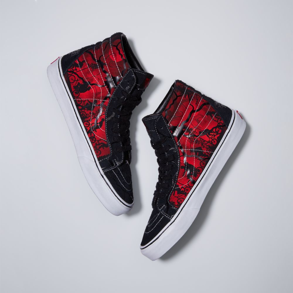 Pánské Classic Vans Stranger Things Sk8-Hi Reissue Černé Červené | ME8619043