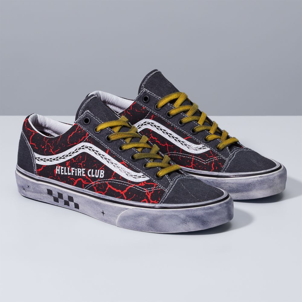 Pánské Classic Vans Stranger Things Style 36 Černé Červené | VR0924873