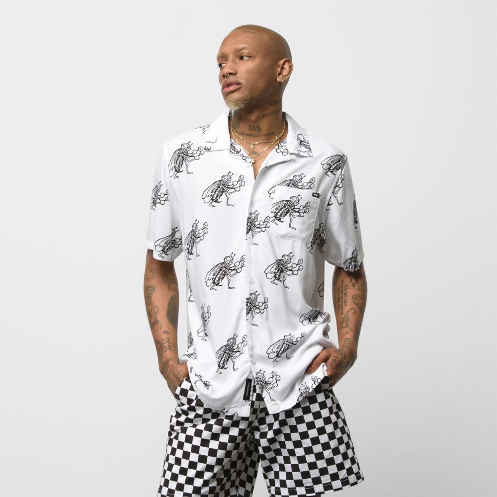 Pánské Košile Vans Checkerboard Research Buttondown Bílé | EV6593174