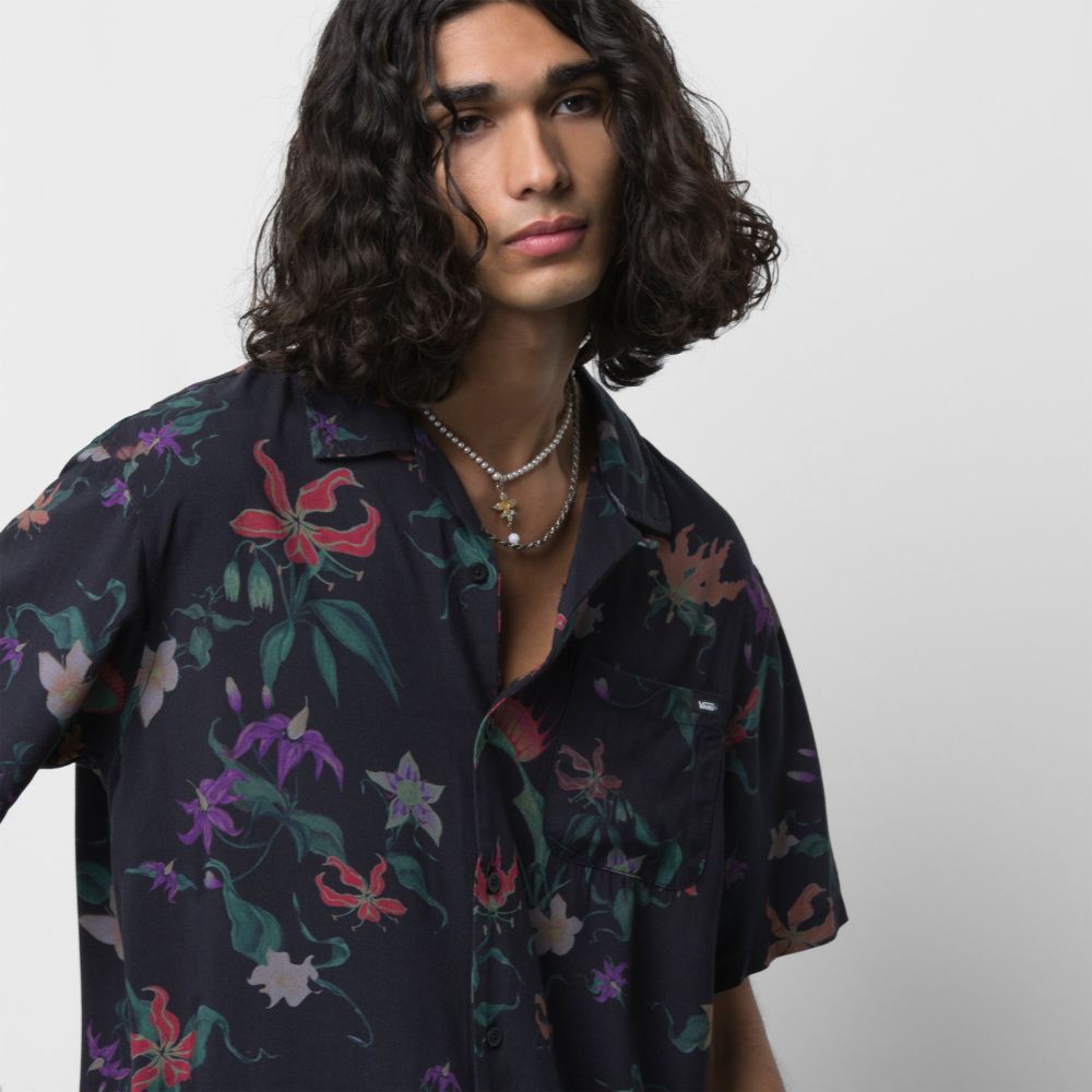 Pánské Košile Vans Fatal Floral Buttondown Černé | EB8451637