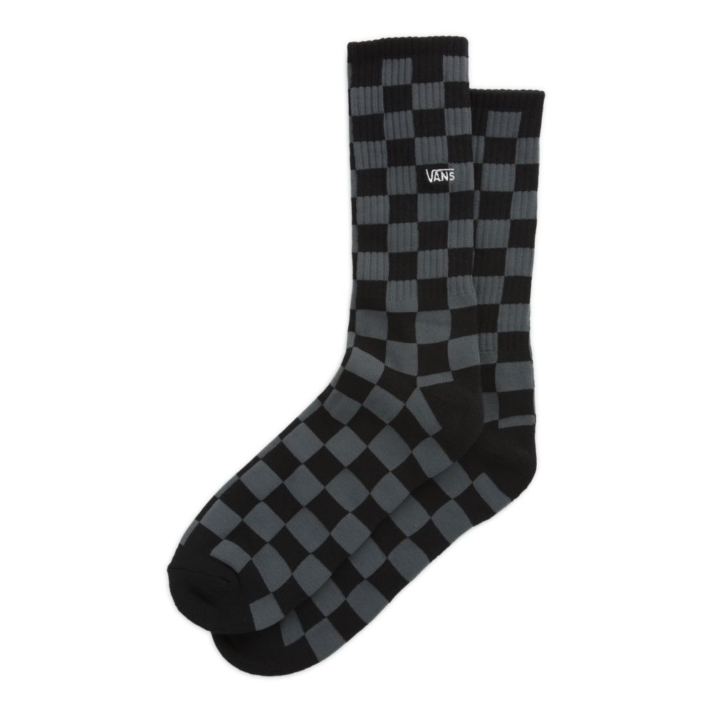 Pánské Ponožky Vans Checkerboard Crew Černé Šedé | WR0724158