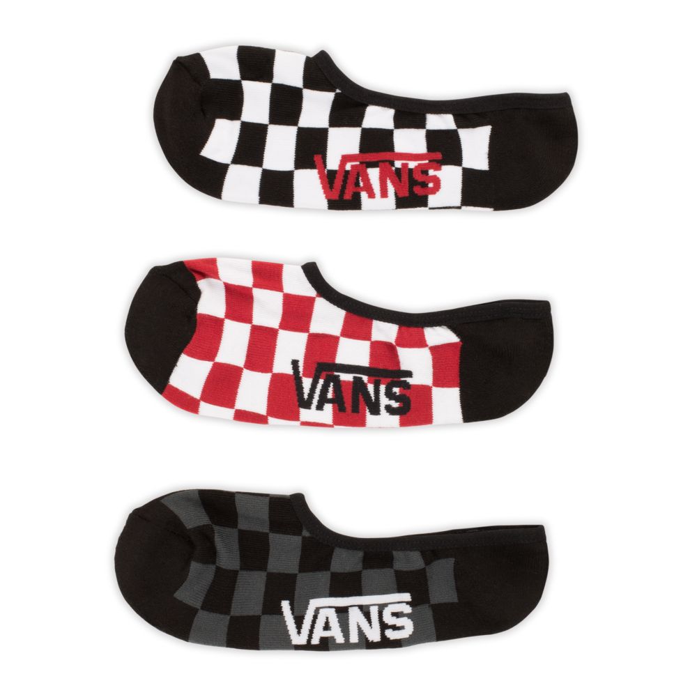 Pánské Ponožky Vans Classic Super No Show 3 Pack Červené Bílé | BV7514869