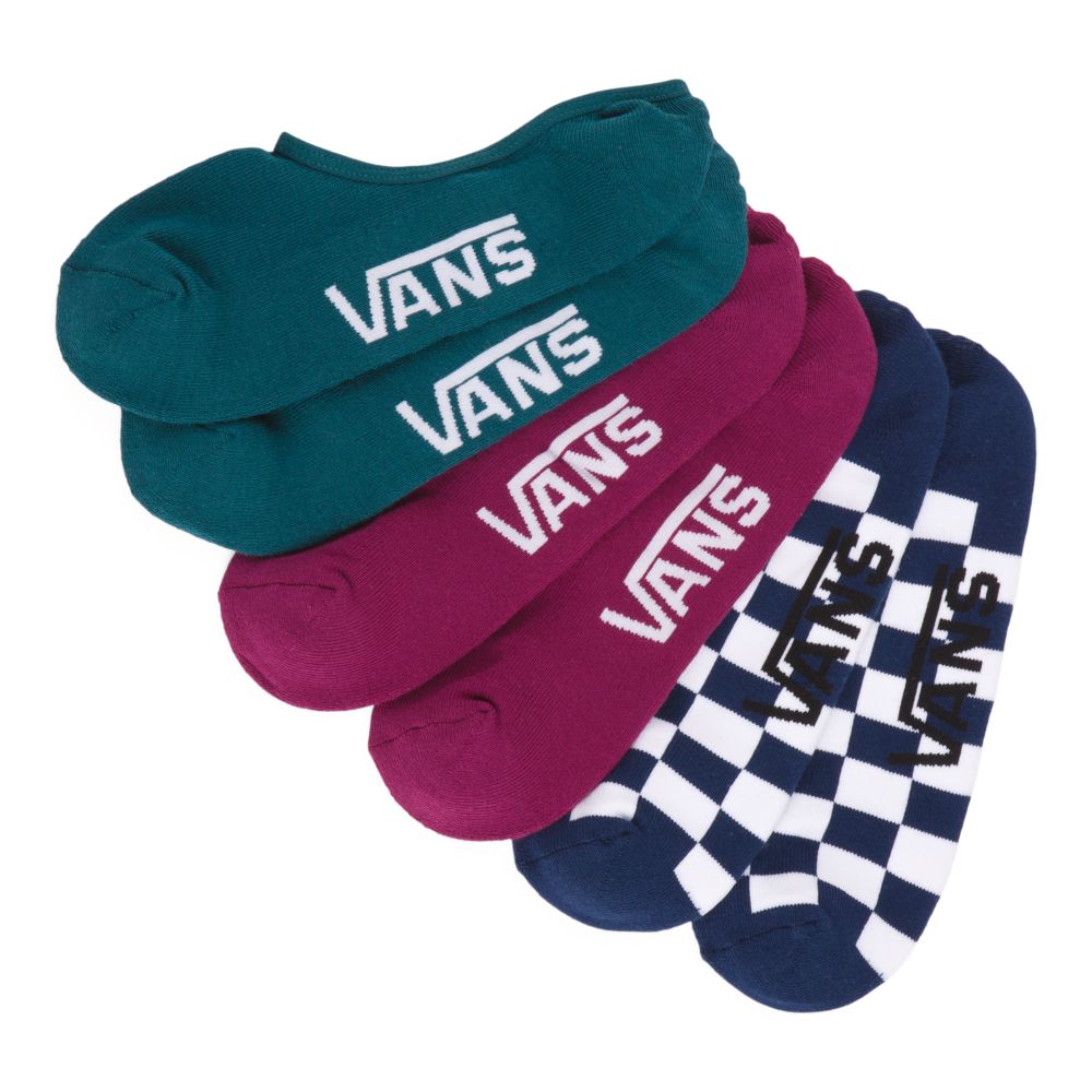 Pánské Ponožky Vans Classic Super No Show 3 Pack 6.5-9 Tmavě Tyrkysové | RM3269805