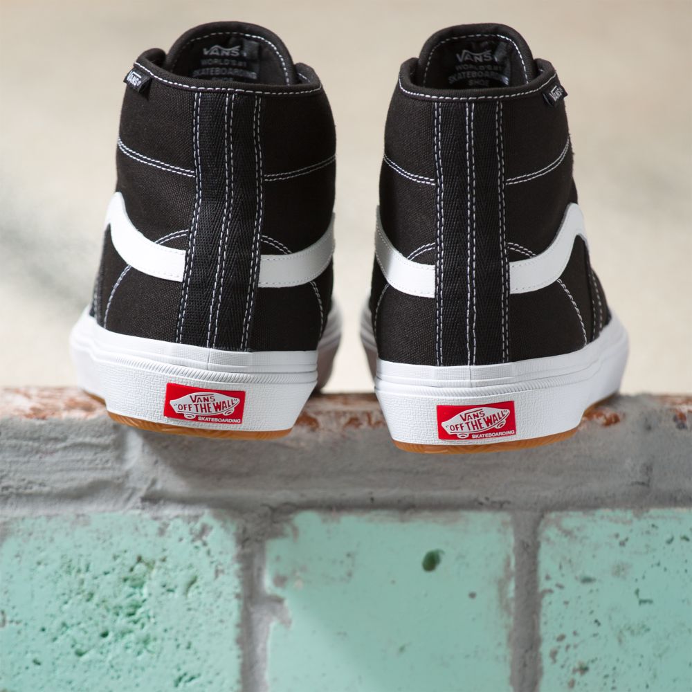 Pánské Skate Boty Vans Crockett High Černé Bílé | QO2497160