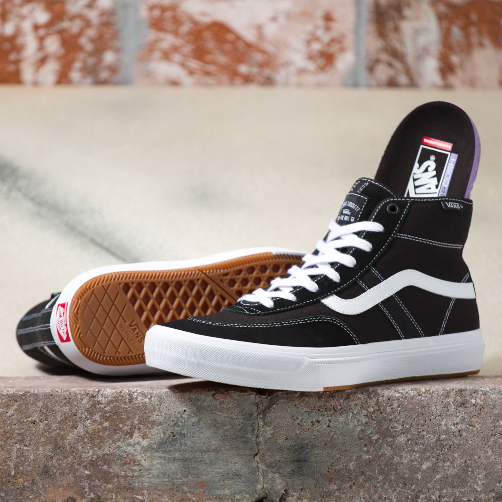 Pánské Skate Boty Vans Crockett High Černé Bílé | QO2497160