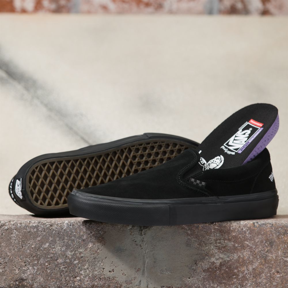 Pánské Skate Boty Vans Motorhead Slip On Černé Černé | ND9046587