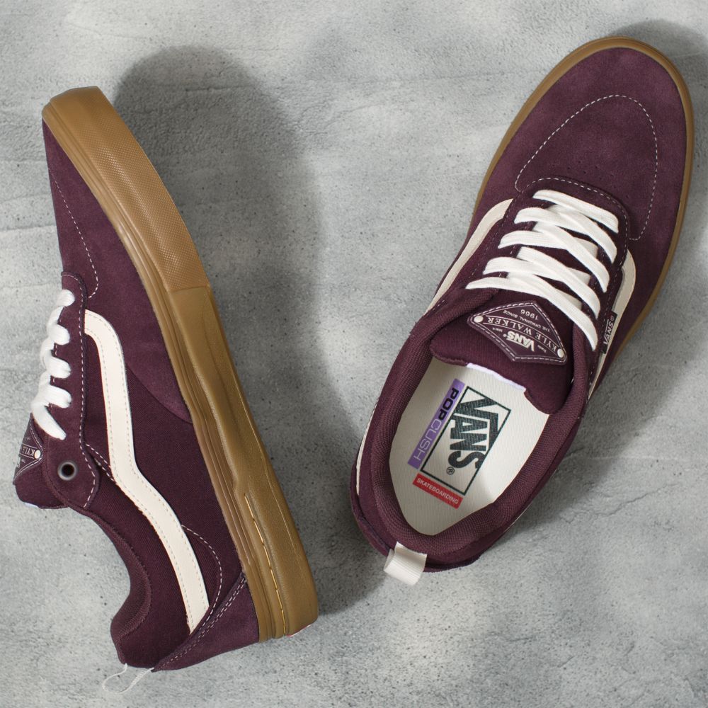 Pánské Skate Boty Vans Semišové Gum Kyle Walker Vínové | ET4796013