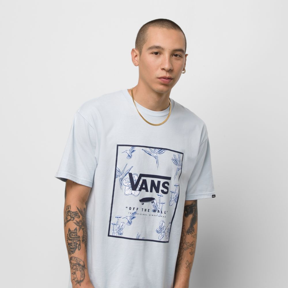 Pánské Tričko Vans Classic Print Box Blankyt | DZ9036271