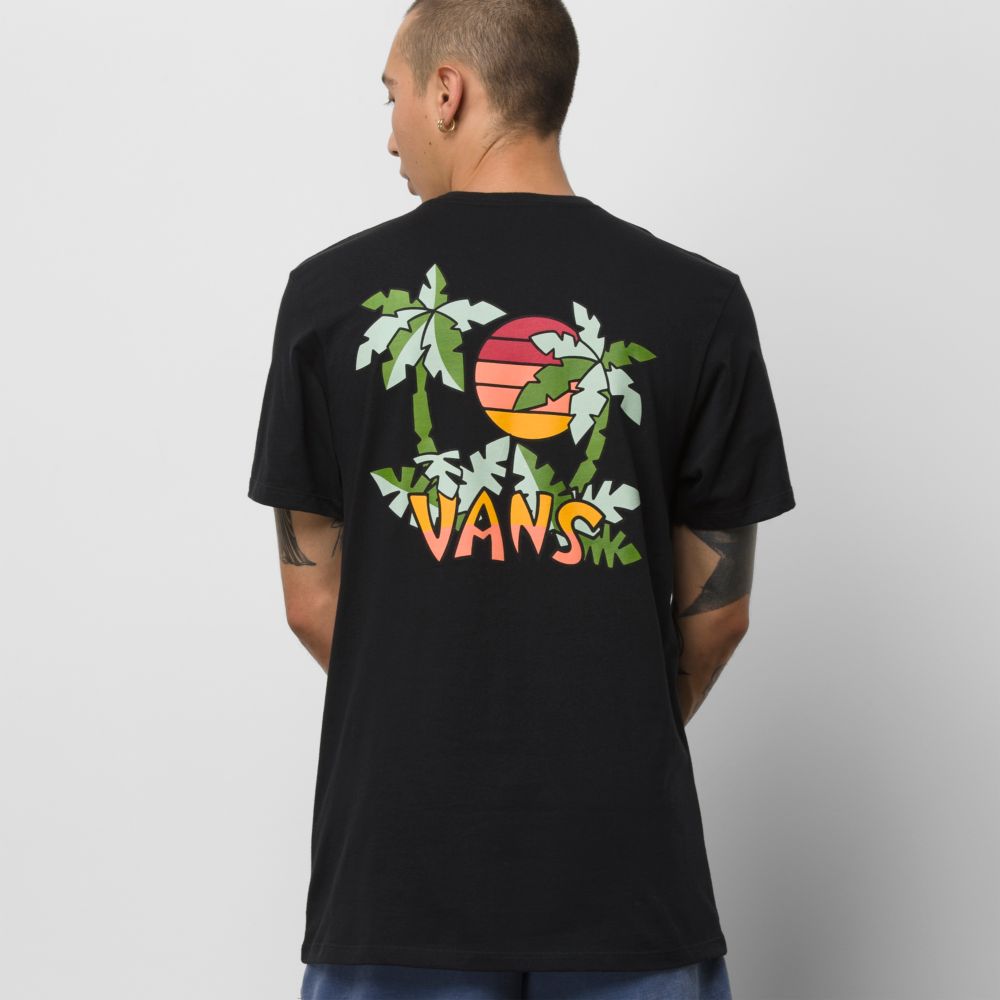 Pánské Tričko Vans Tiki Palms Černé | IF8495673