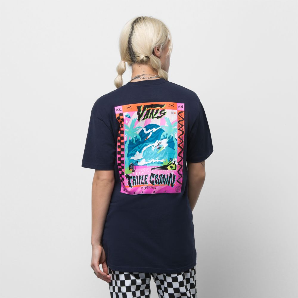 Pánské Tričko Vans VTCS 2022 Poster Tmavě Blankyt | QH1590248